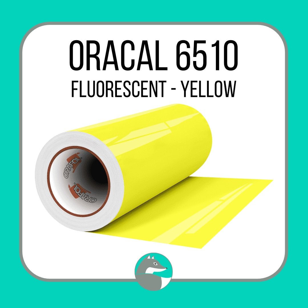 Clearance: Oracal 6510 Fluorescent Yellow 12"x10ft (Adhesive) - Silver Fox Vinyl
