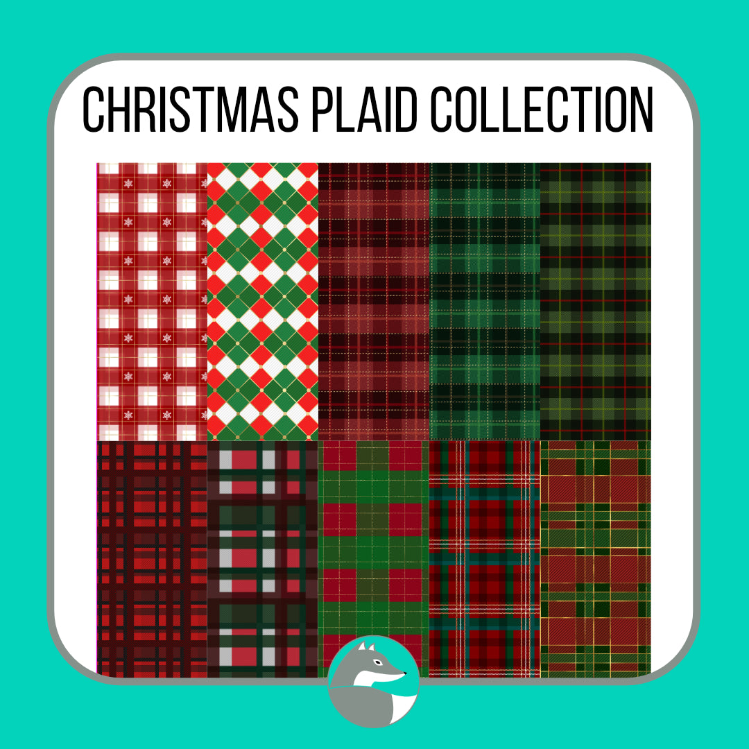 Christmas Plaid Collection - Silver Fox Vinyl