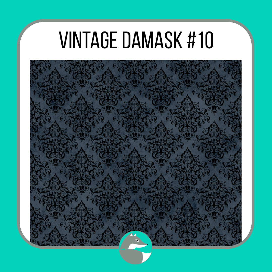Vintage Damask Collection - Silver Fox Vinyl
