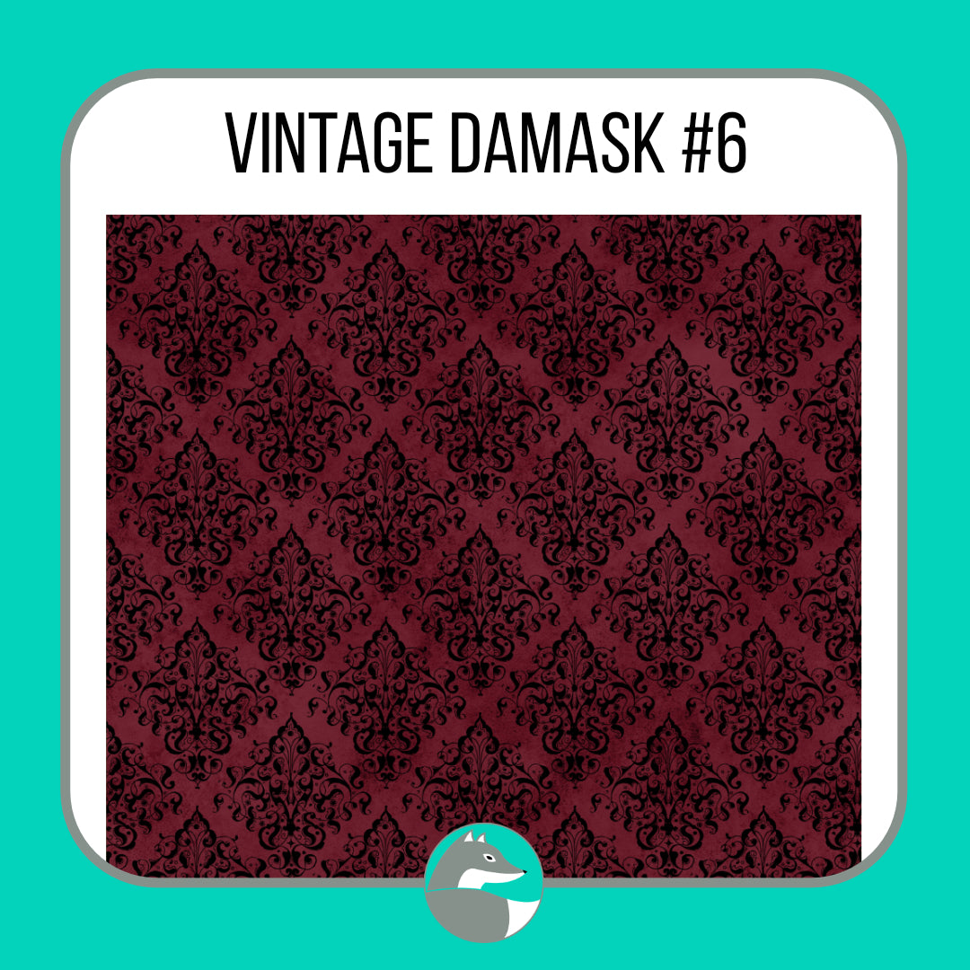 Vintage Damask Collection - Silver Fox Vinyl
