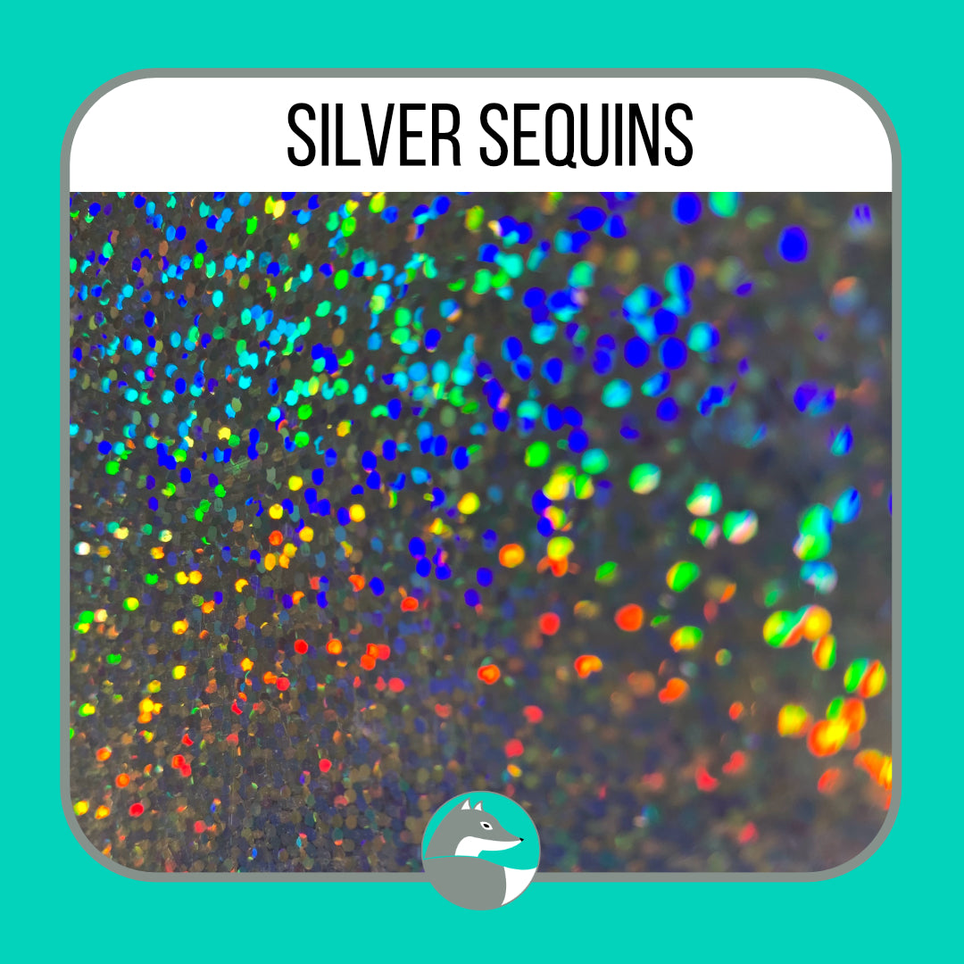 Holographic Silver Sequins - Adhesive - Silver Fox Vinyl