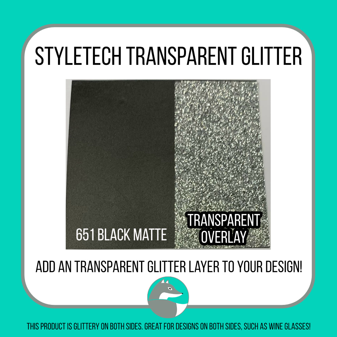 Styletech Transparent Glitter  - Adhesive - Silver Fox Vinyl